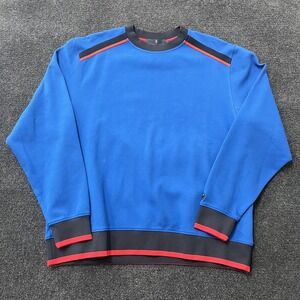 Extracurricular Sweatshirt Mens Medium Blue Colorblock Knit Stretch Pullover